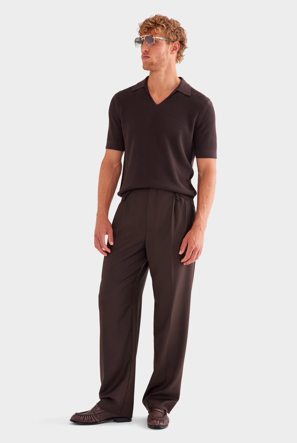 Tailored Wool Suit Trouser - Dark Chocolate