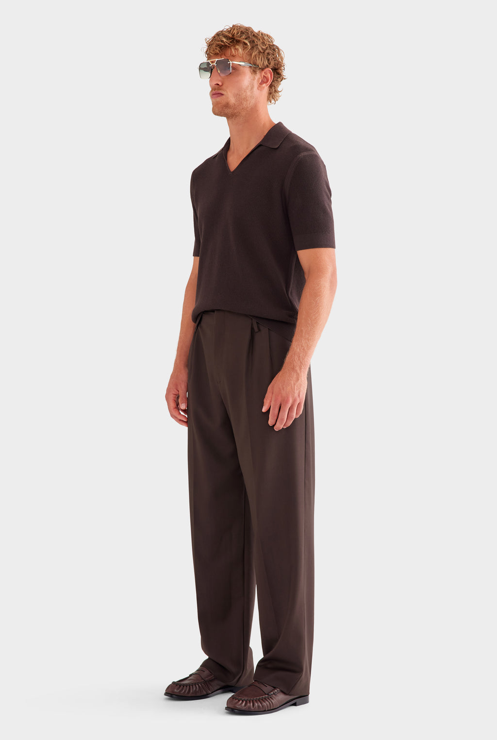 Tailored Wool Suit Trouser - Dark Chocolate
