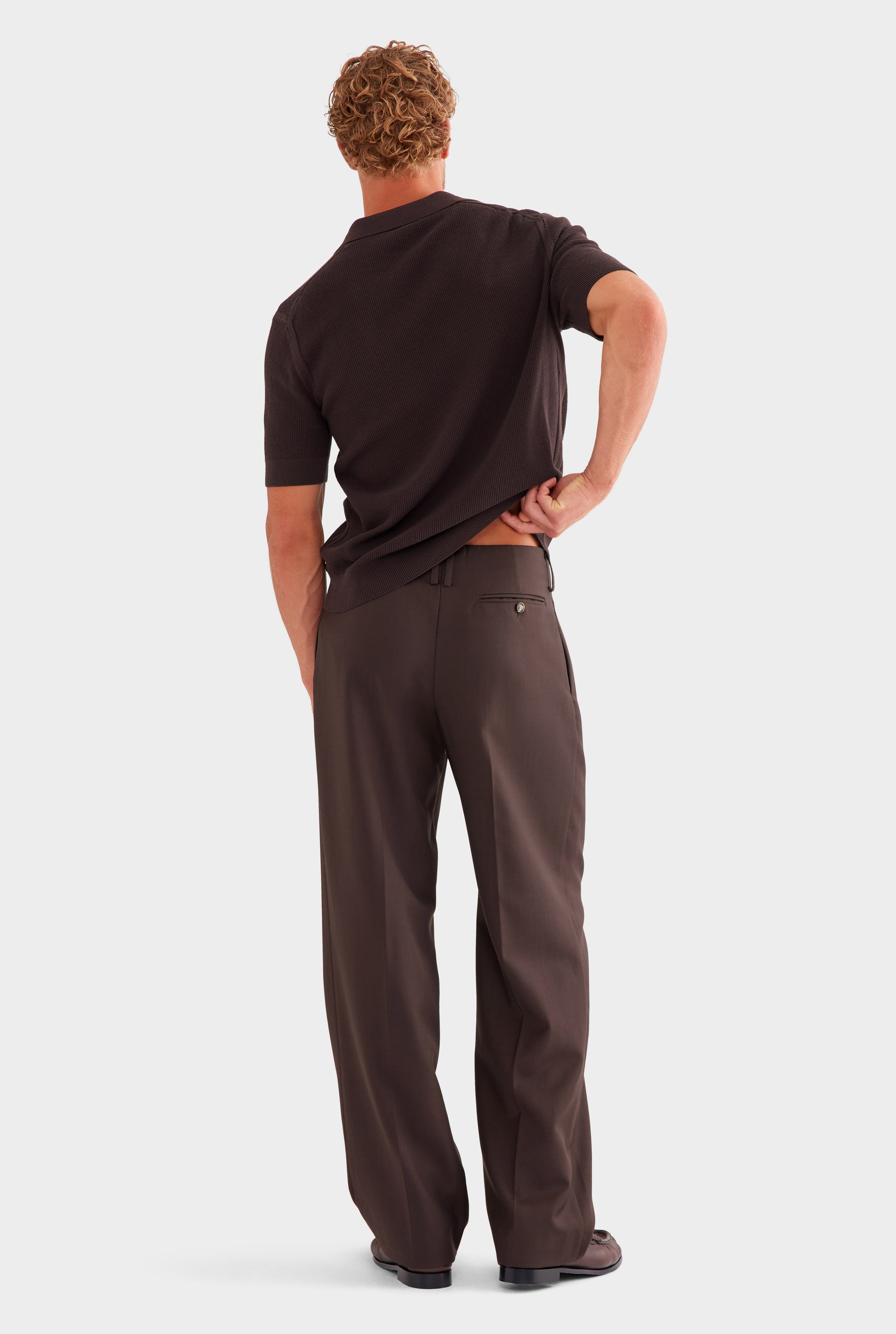 Tailored Wool Suit Trouser - Dark Chocolate