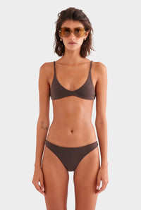 Terry Scoop Bikini - Dark Chocolate