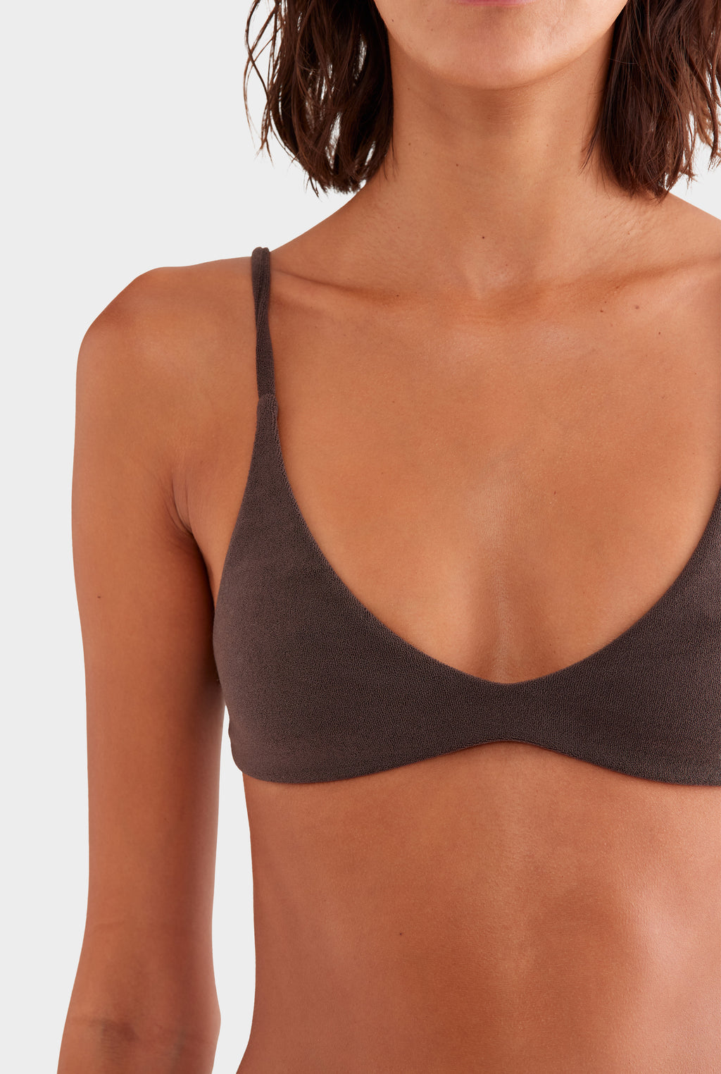 Terry Scoop Bikini - Dark Chocolate
