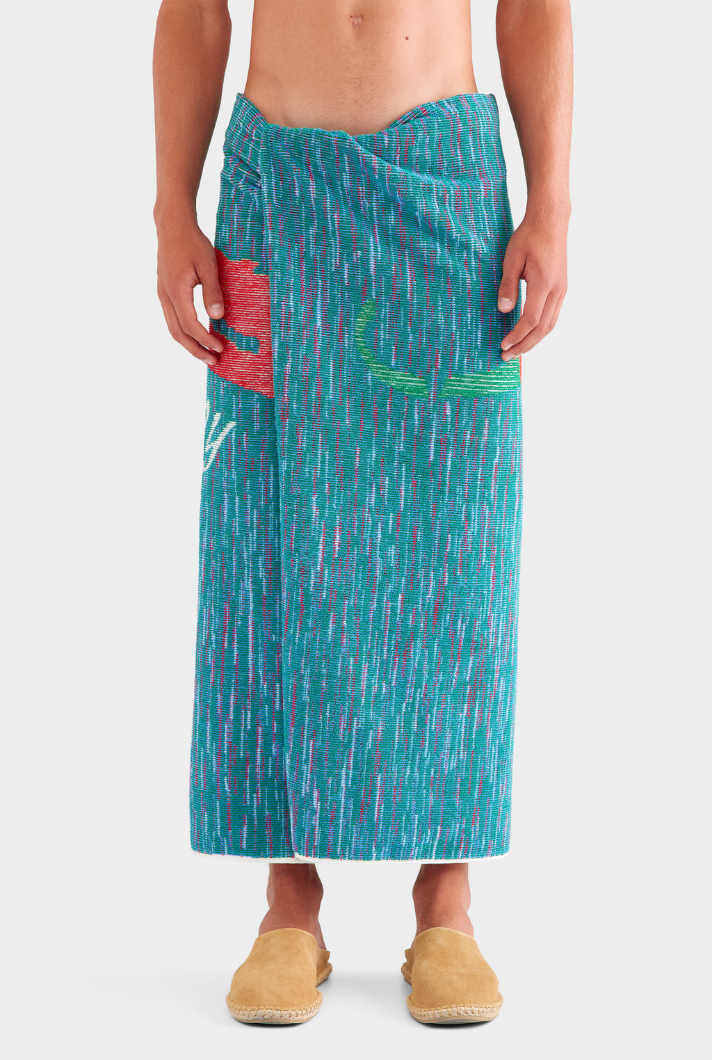 Chilli Jacquard Towel - Ocean Blue/Chilli