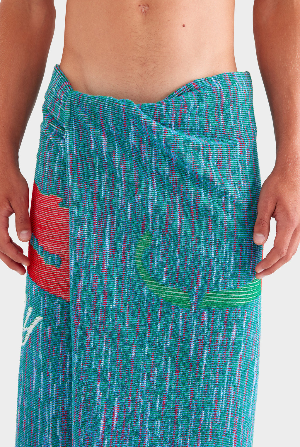 Chilli Jacquard Towel - Ocean Blue/Chilli