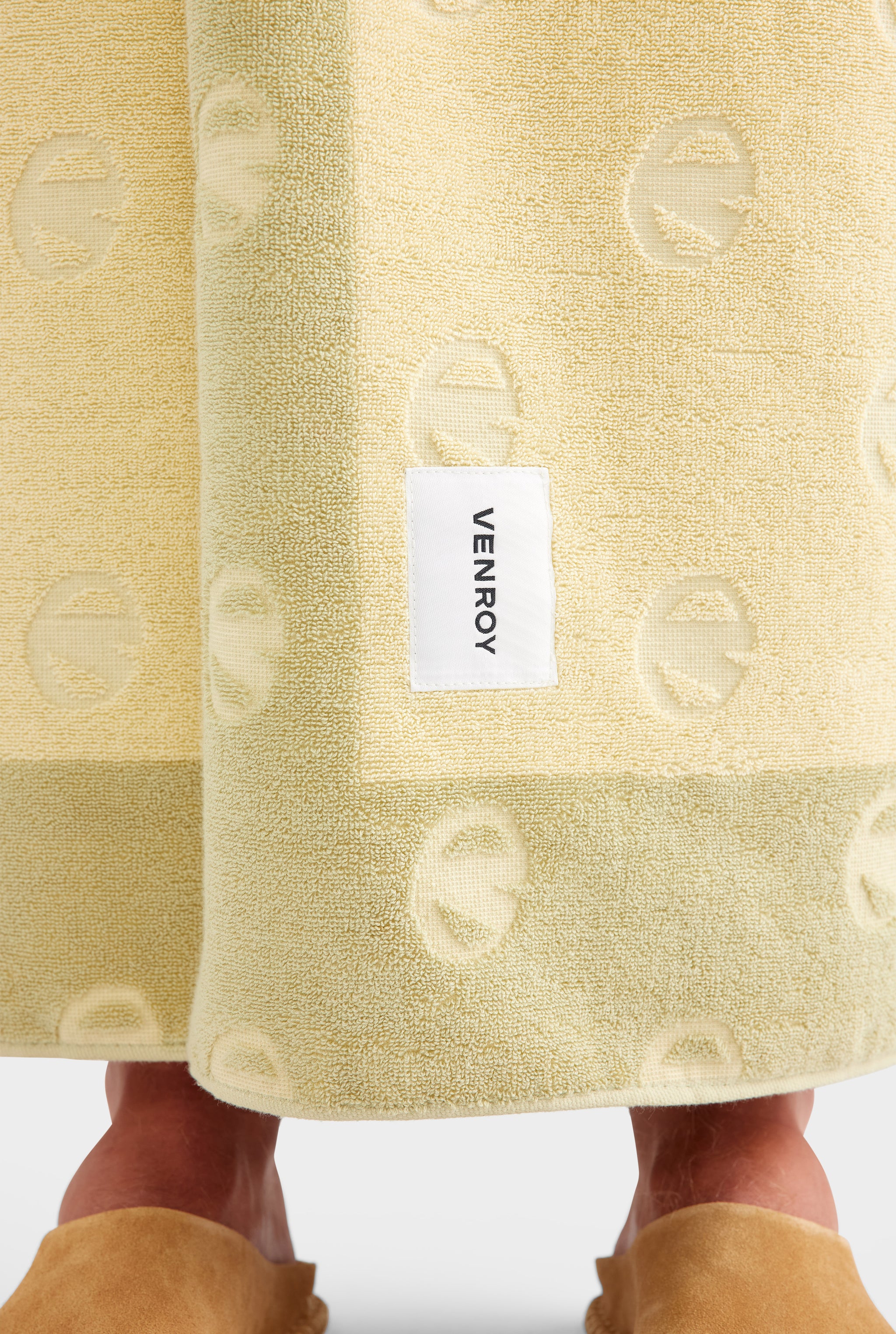 Jacquard Border Towel - Pastel Yellow/Pistachio