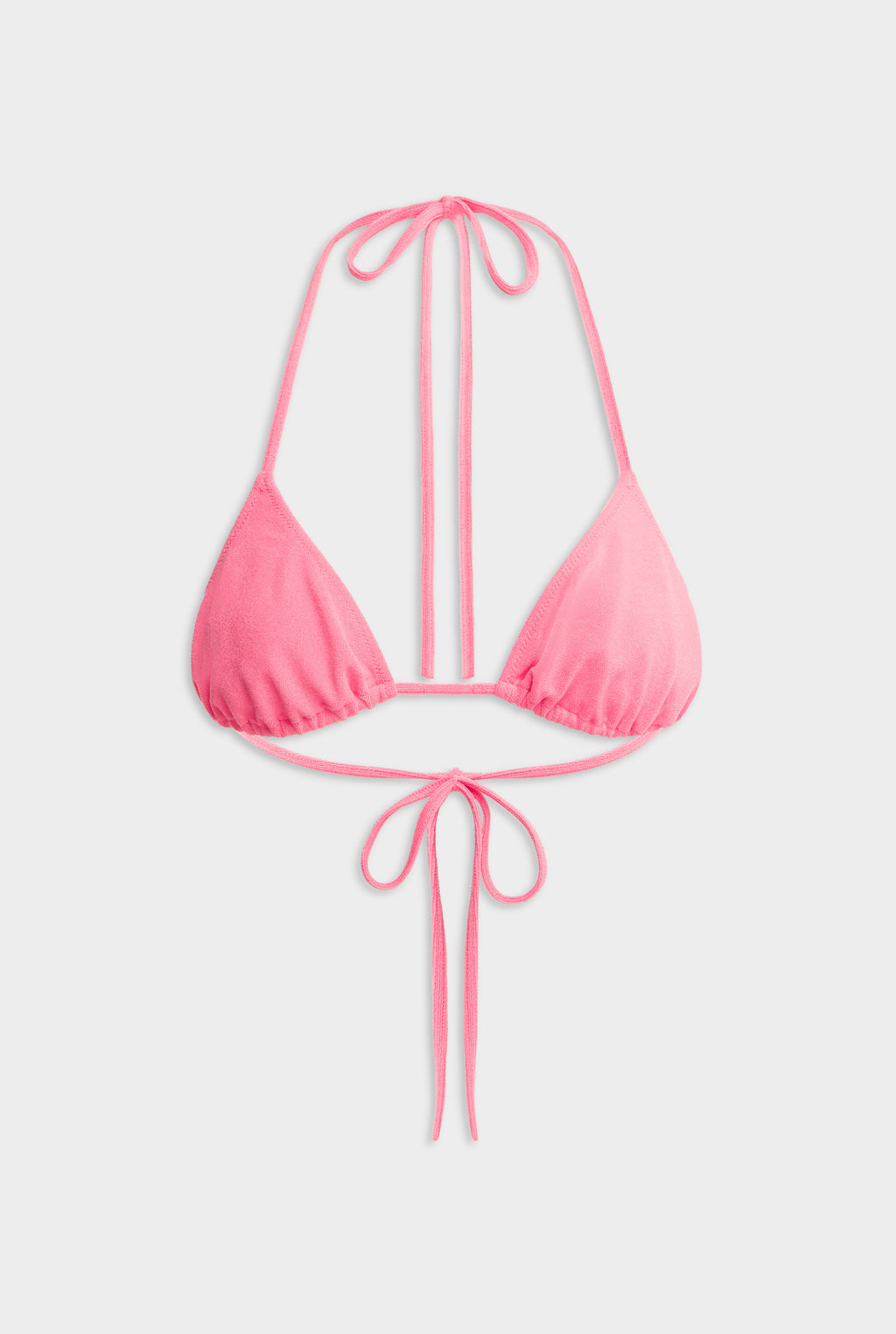 Terry Triangle Bikini - Hot Pink