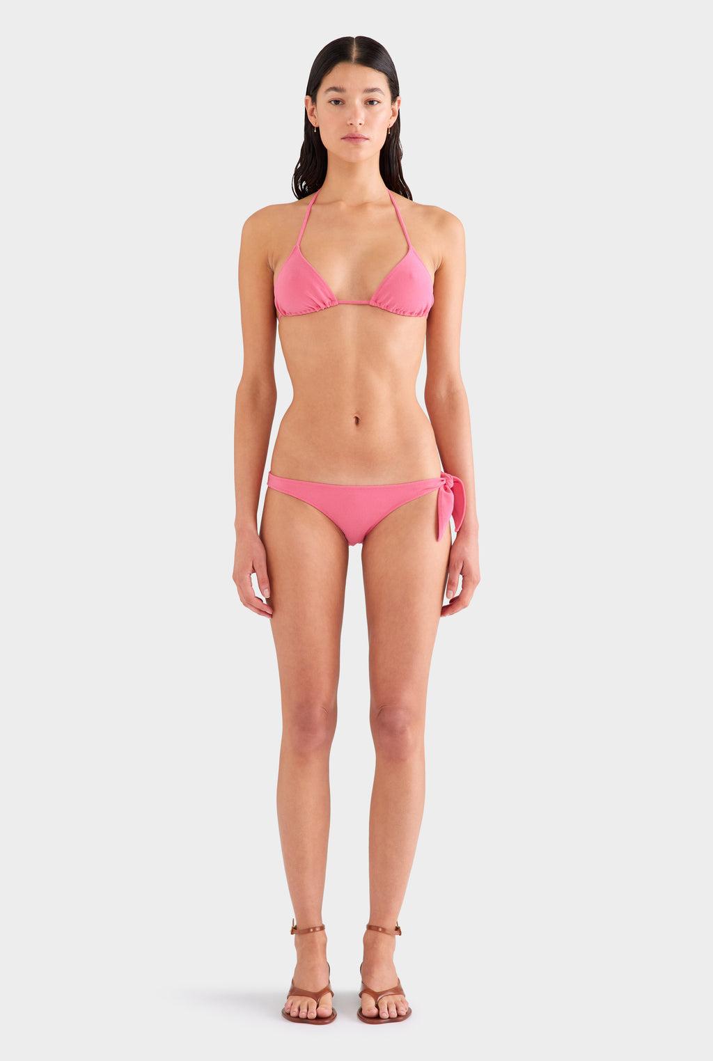 Terry Triangle Bikini - Hot Pink