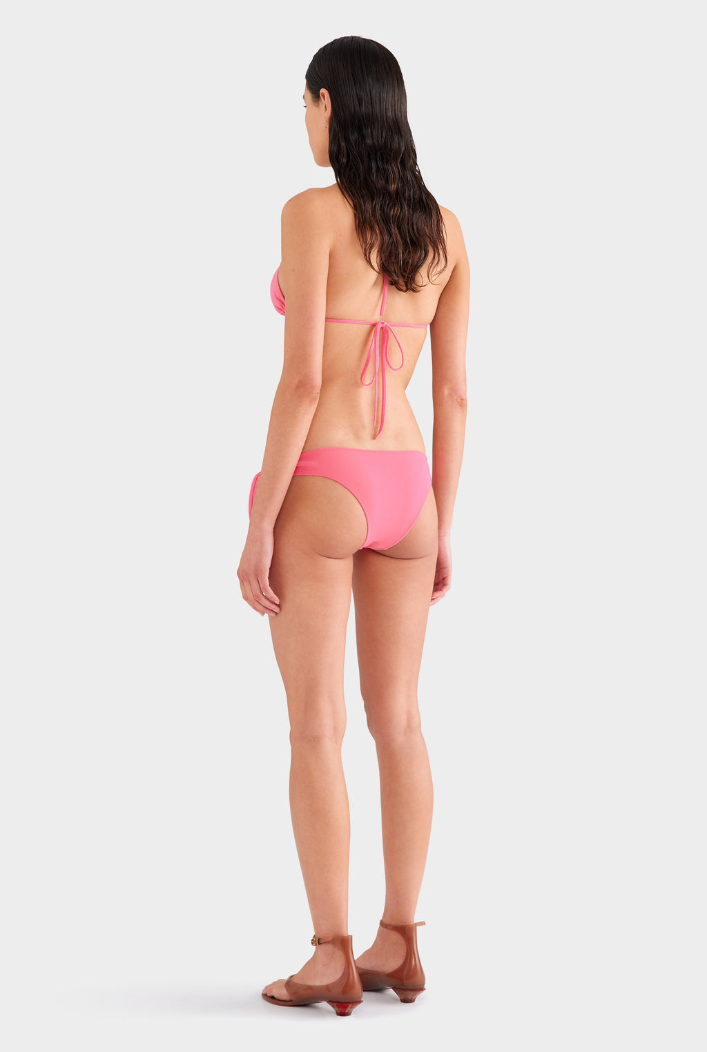 Terry Triangle Bikini - Hot Pink