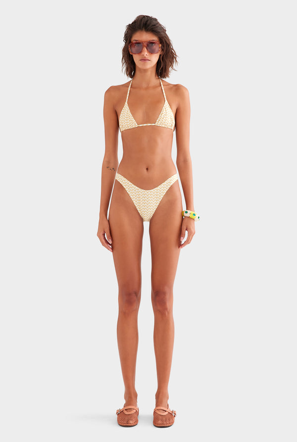 Cheeky Bikini Brief - Pale Yellow/Amber V Monogram