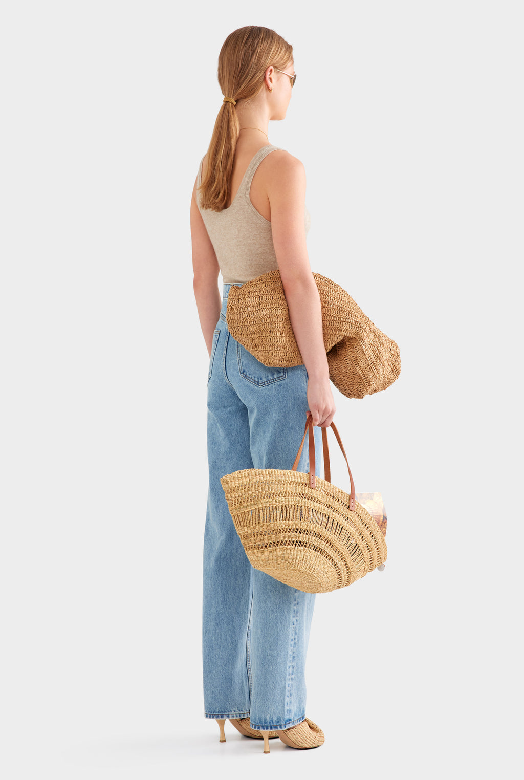 V Front Denim Jean - Light Blue