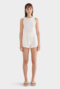 High Waisted Lounge Shorts - White