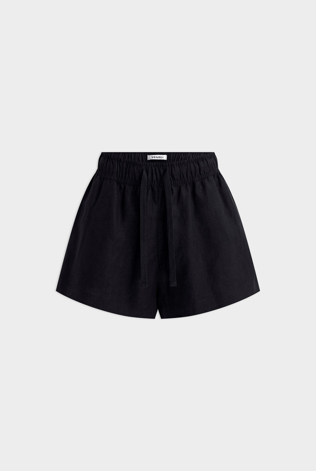 High Waisted Lounge Shorts - Black
