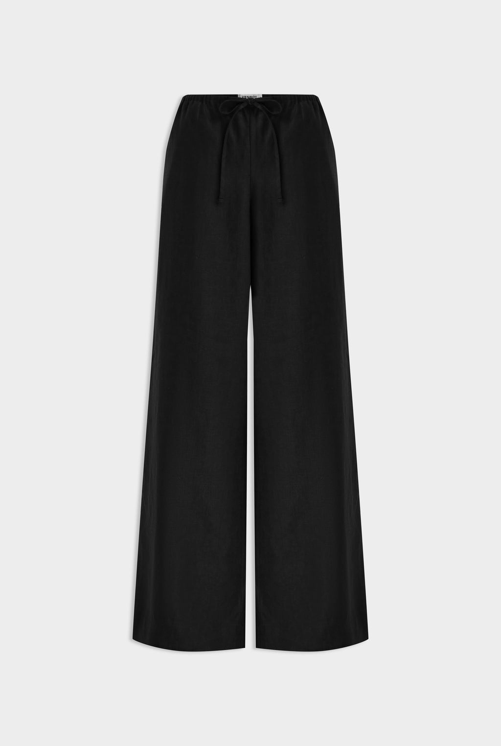 Wide Leg Linen Pant - Black