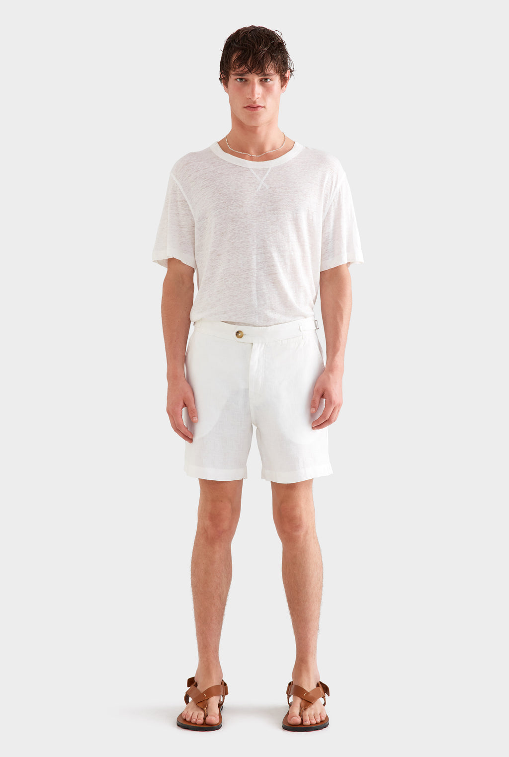 Side Tab Shorts - White
