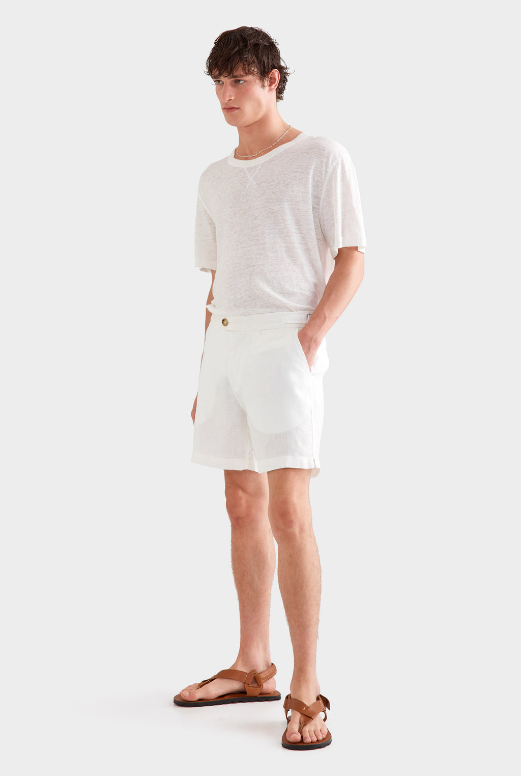 Side Tab Shorts - White