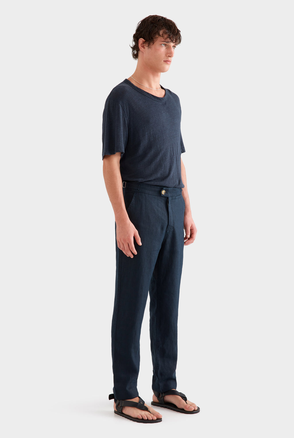 Side Tab Trouser - Navy