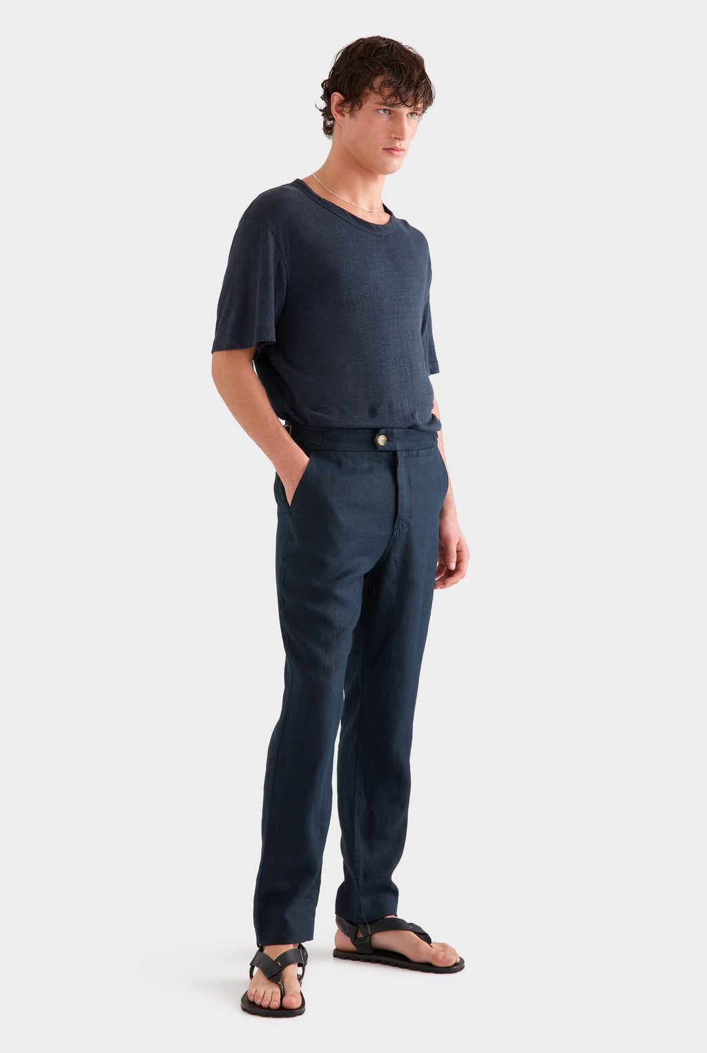 Side Tab Trouser - Navy