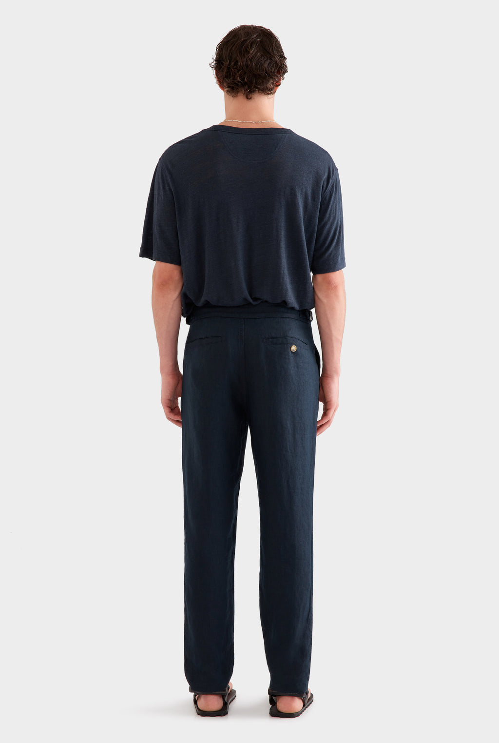 Side Tab Trouser - Navy