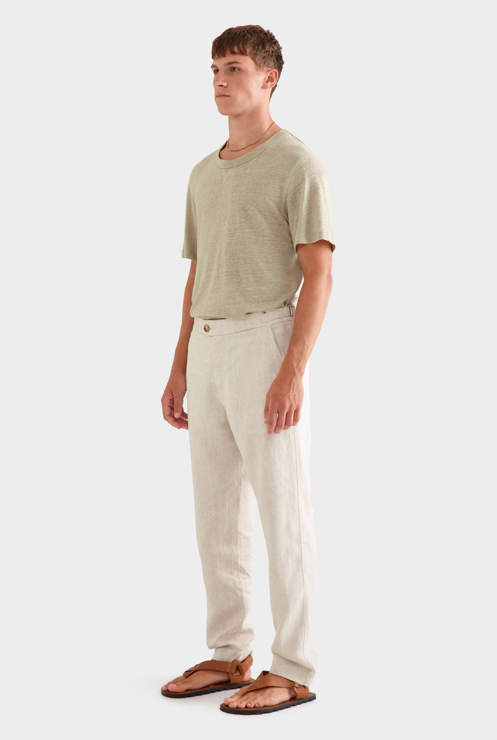 Side Tab Trouser - Sand