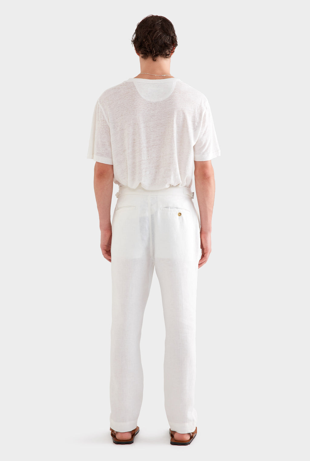 Side Tab Trouser - White