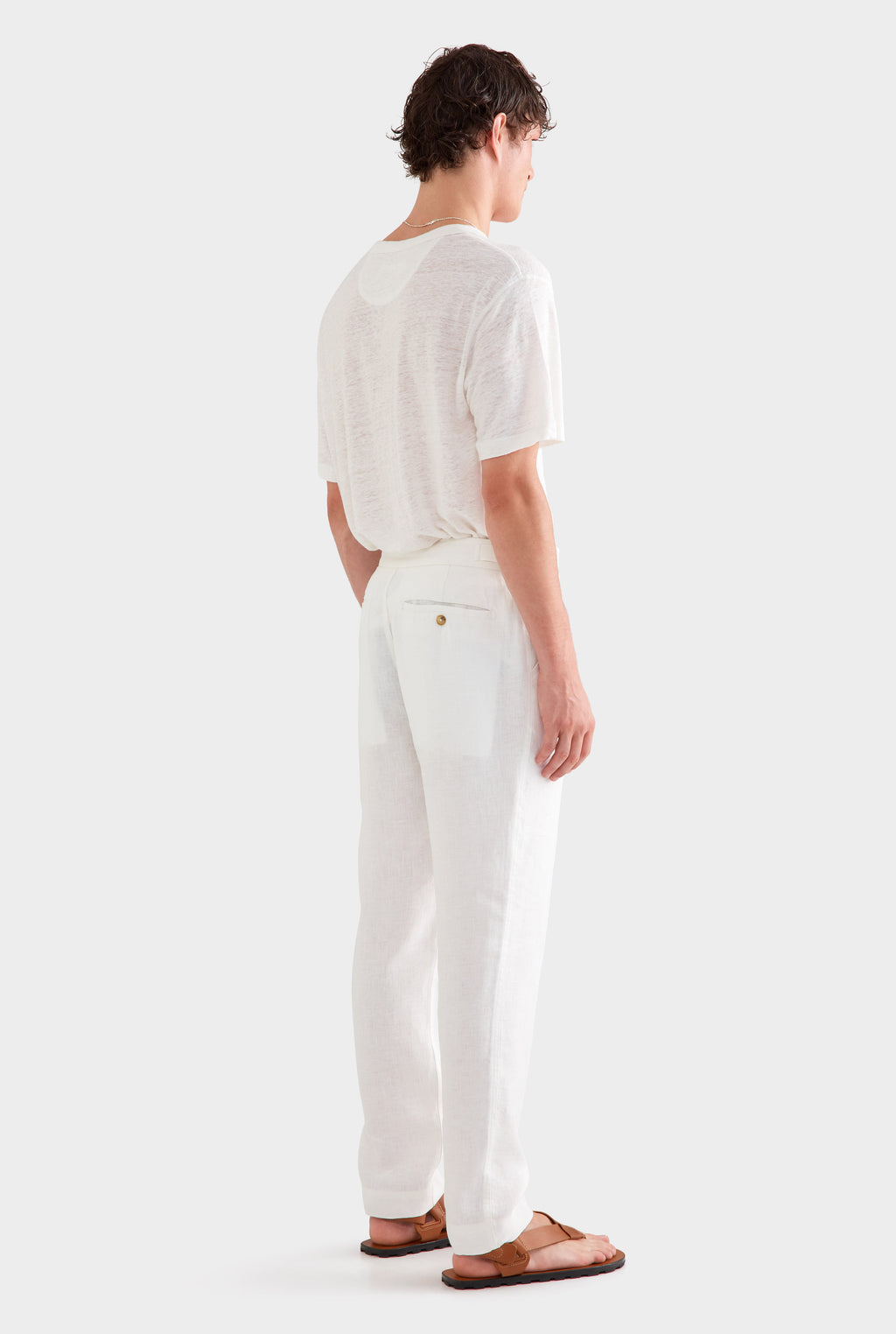 Side Tab Trouser - White