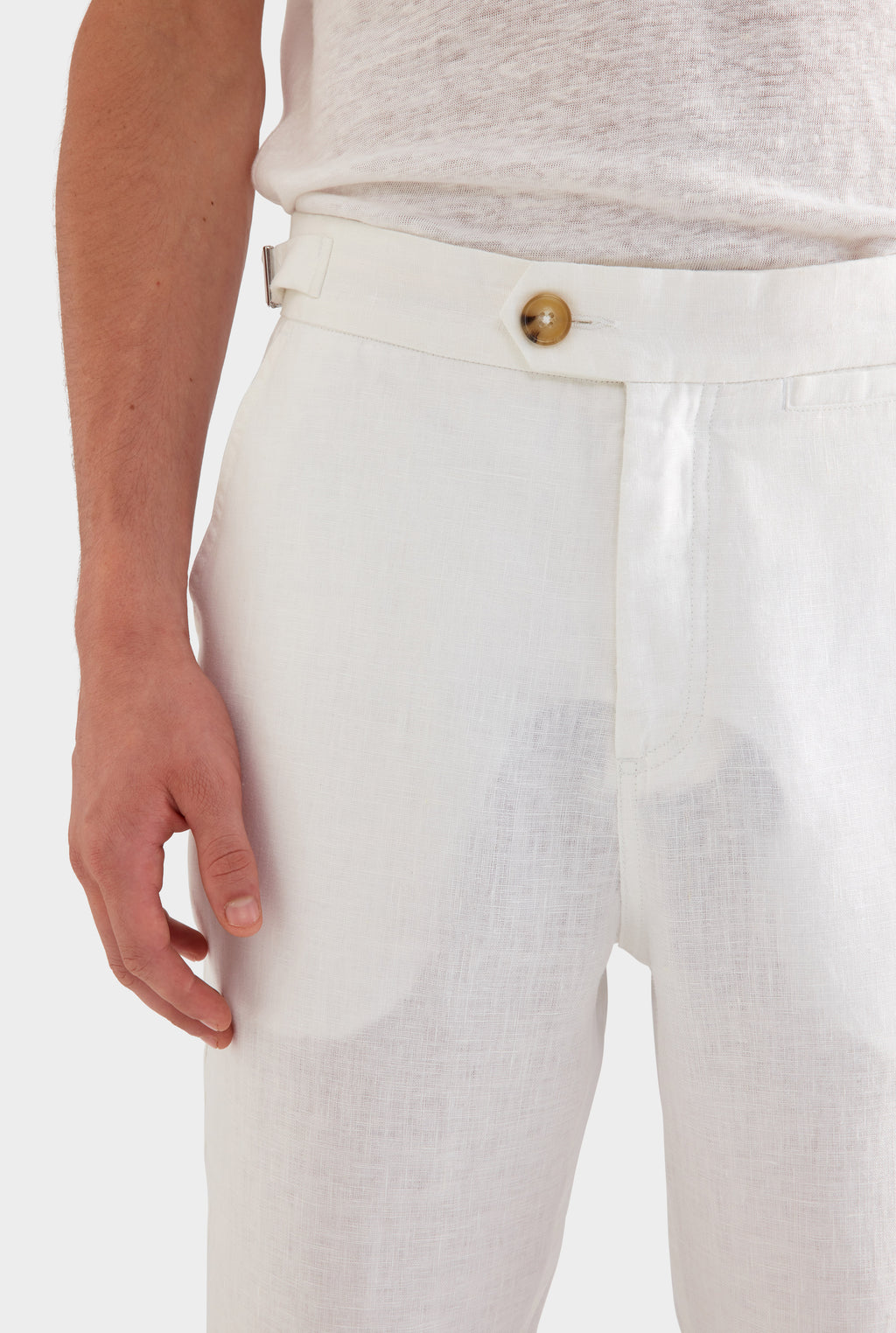 Side Tab Trouser - White