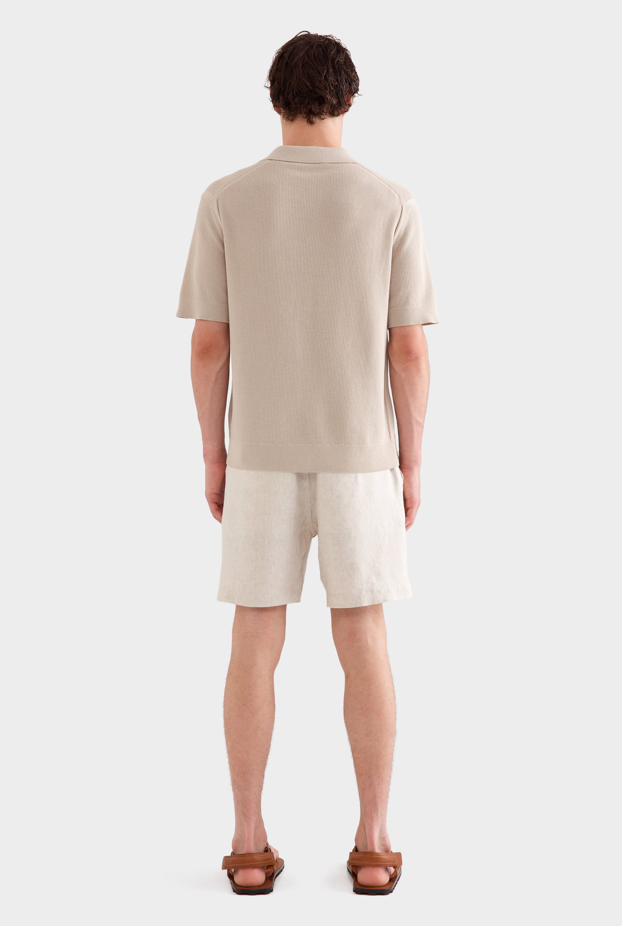 Lightweight Knit Polo - Taupe