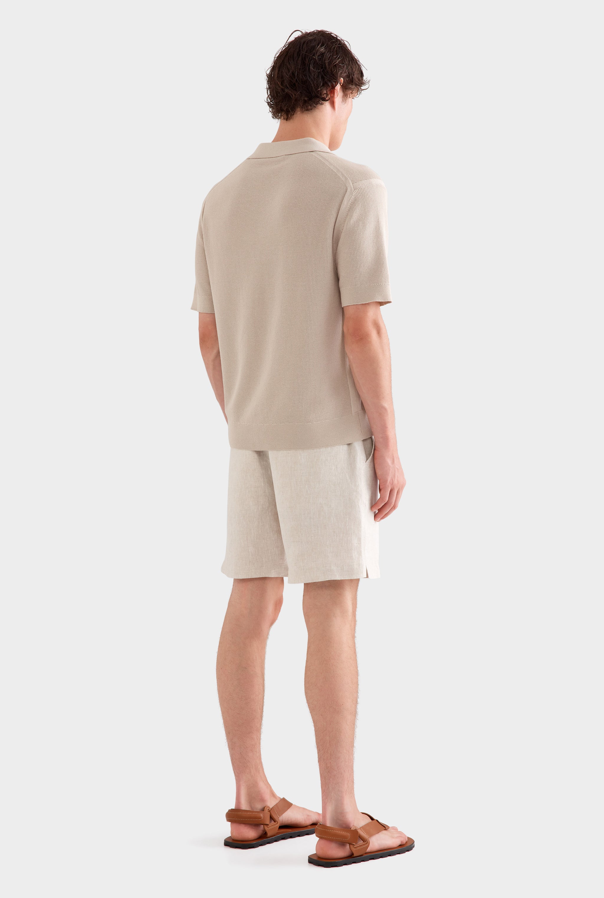 Lightweight Knit Polo - Taupe