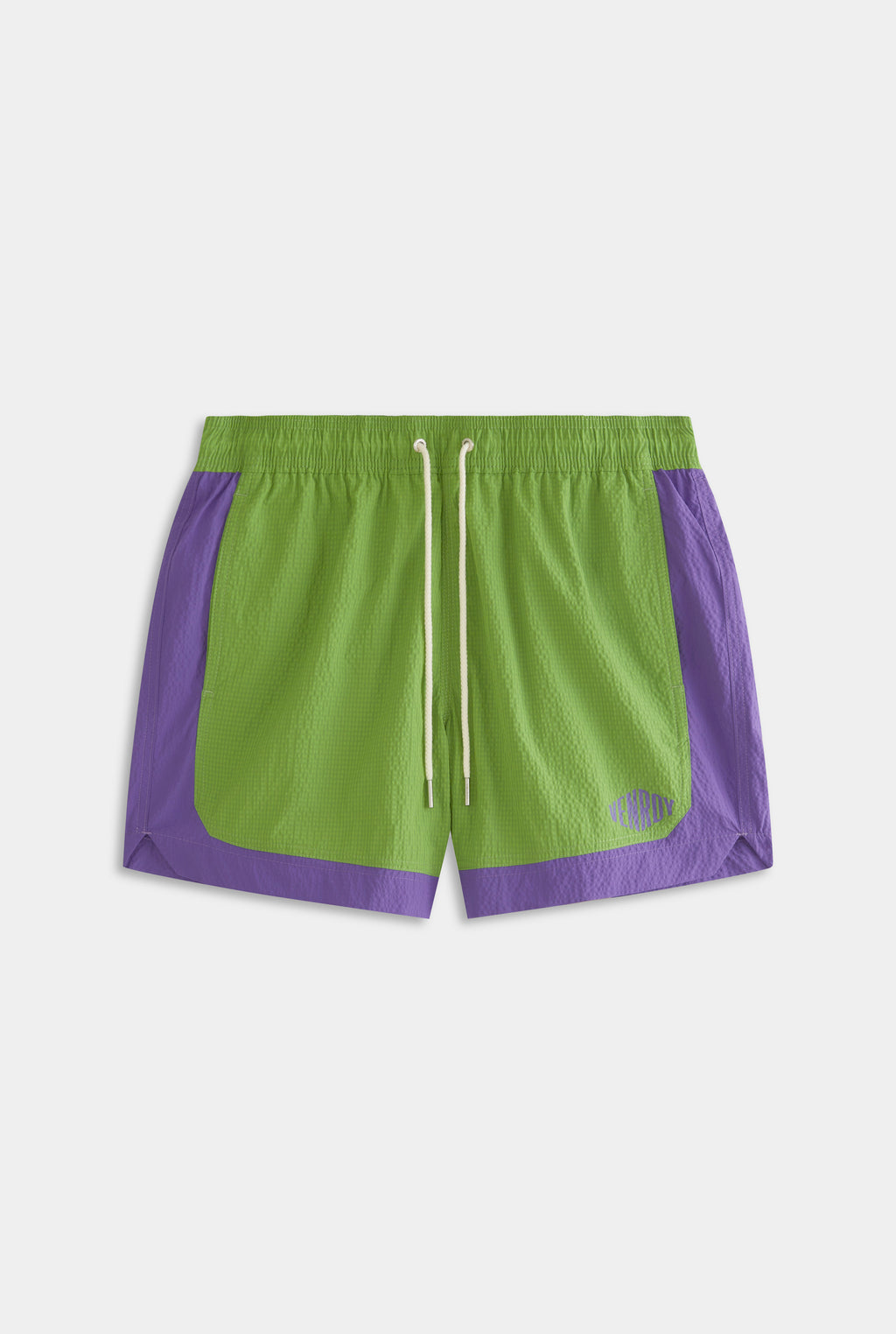 Contrast Border Swim Short - Leaf Green/Violet
