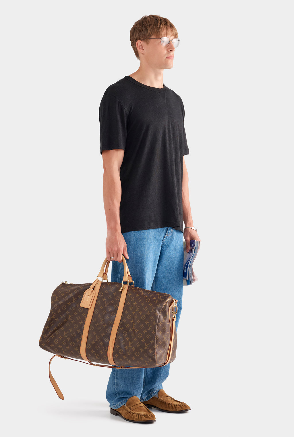 Coverstitch Linen T-Shirt - Black