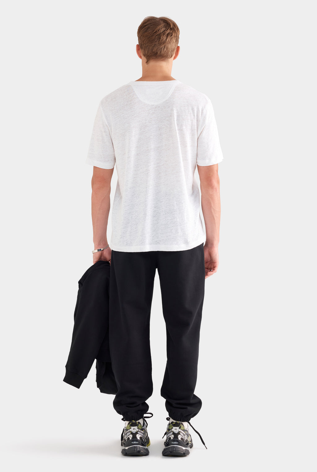 Coverstitch Linen T-Shirt - White