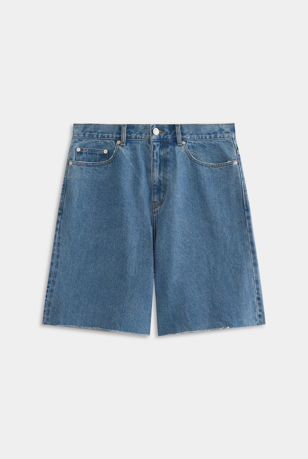 Cut Off Denim Bermuda Short - Mid Blue