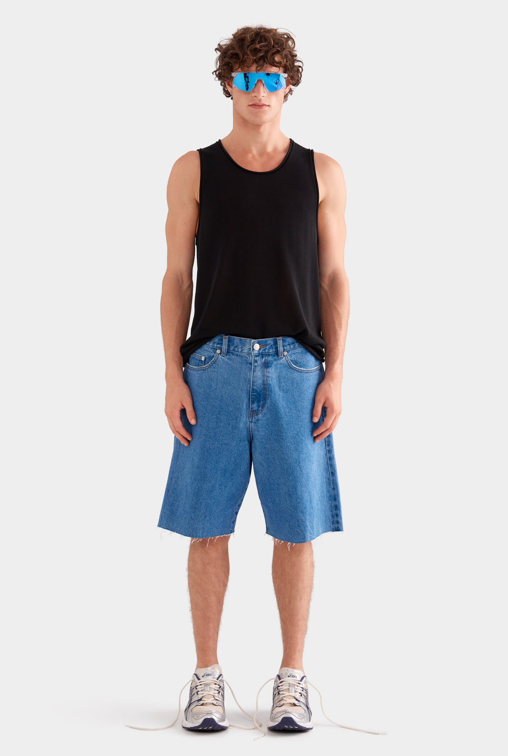 Cut Off Denim Bermuda Short - Mid Blue