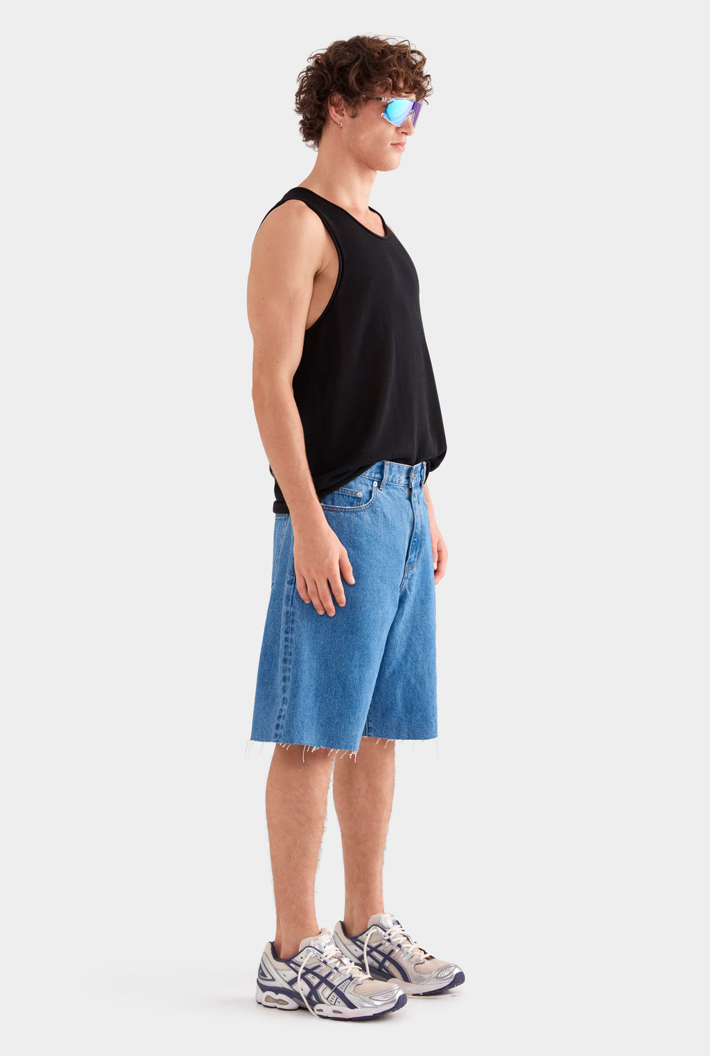 Cut Off Denim Bermuda Short - Mid Blue