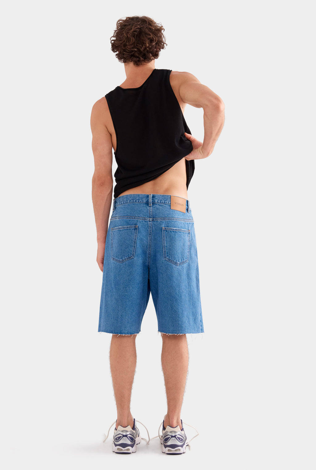 Cut Off Denim Bermuda Short - Mid Blue