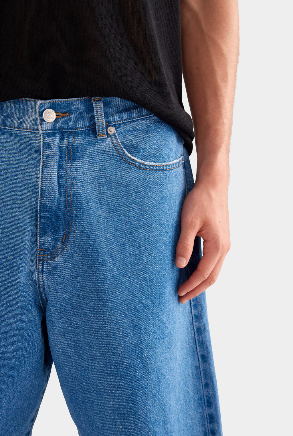 Cut Off Denim Bermuda Short - Mid Blue