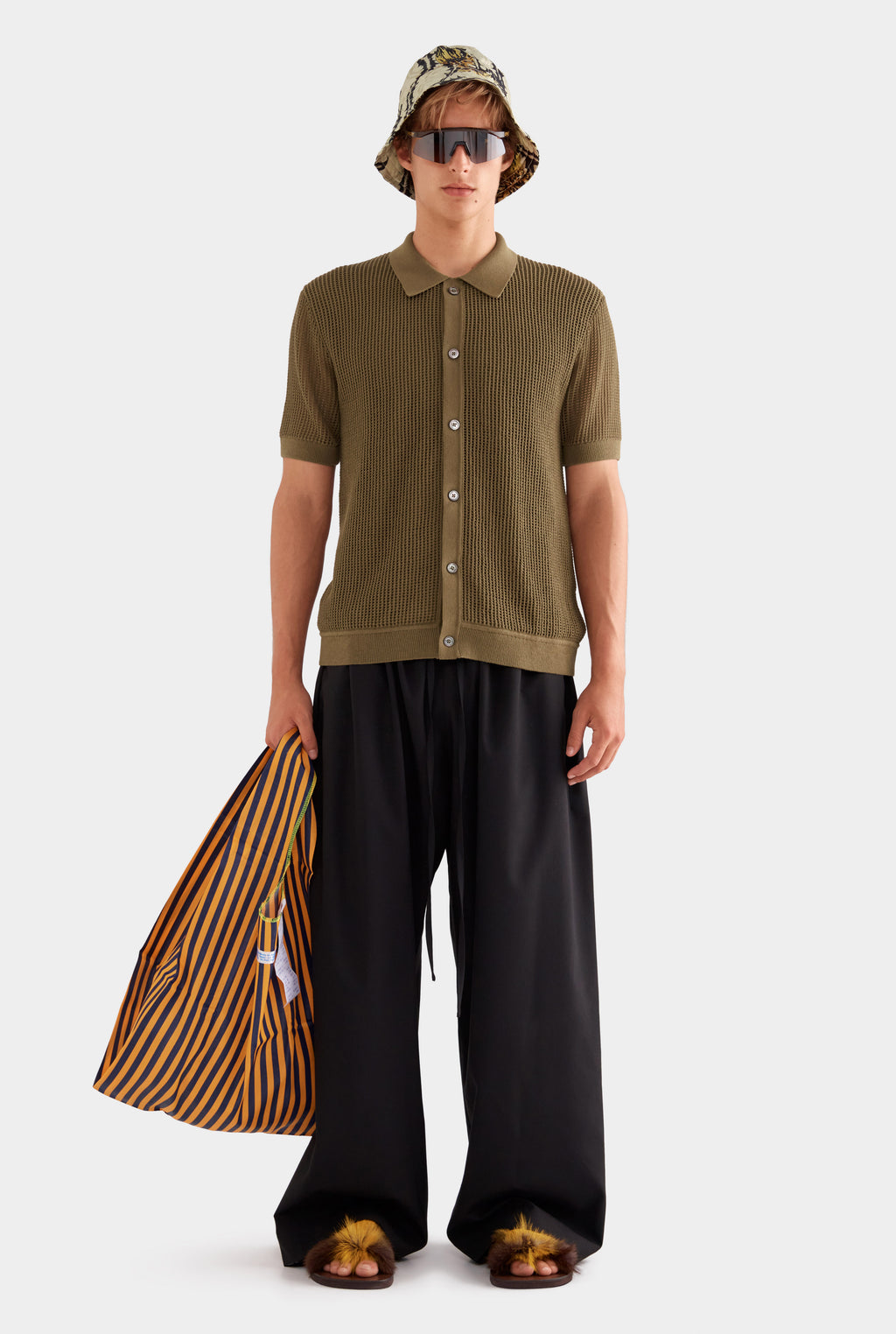 Double Layer Knit Shirt - Military Olive