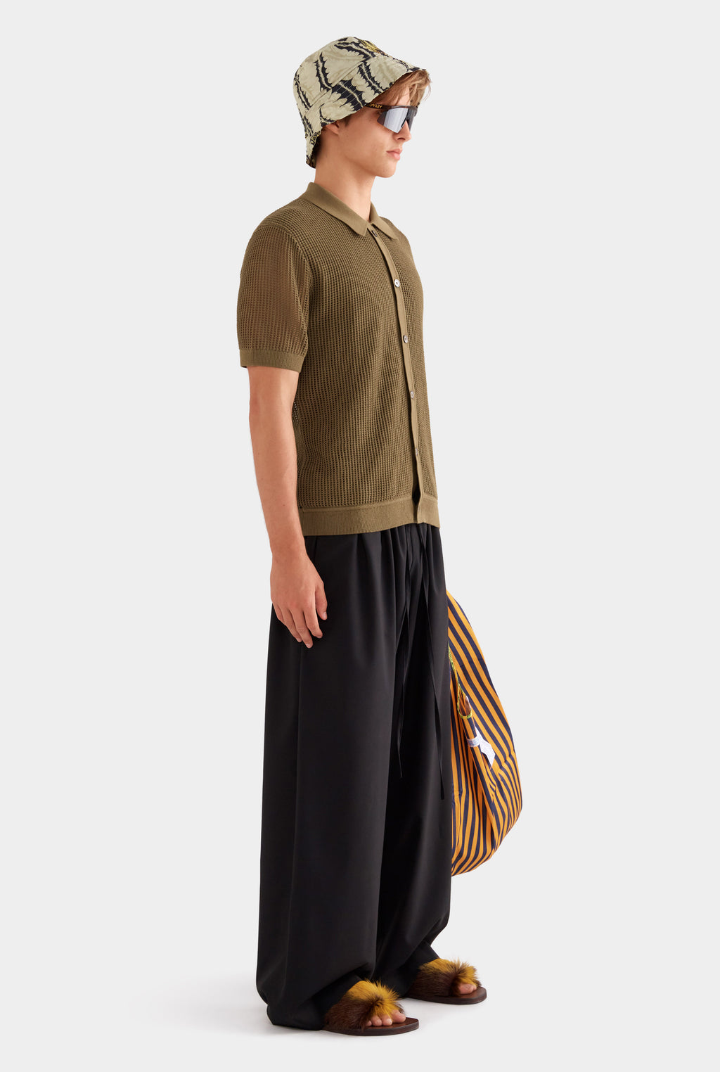 Double Layer Knit Shirt - Military Olive