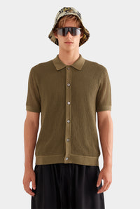 Double Layer Knit Shirt - Military Olive