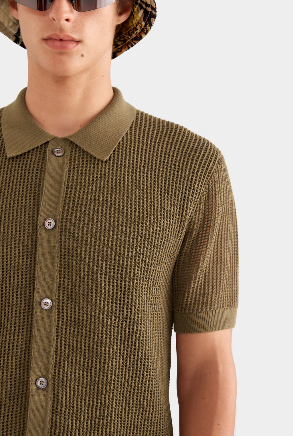 Double Layer Knit Shirt - Military Olive