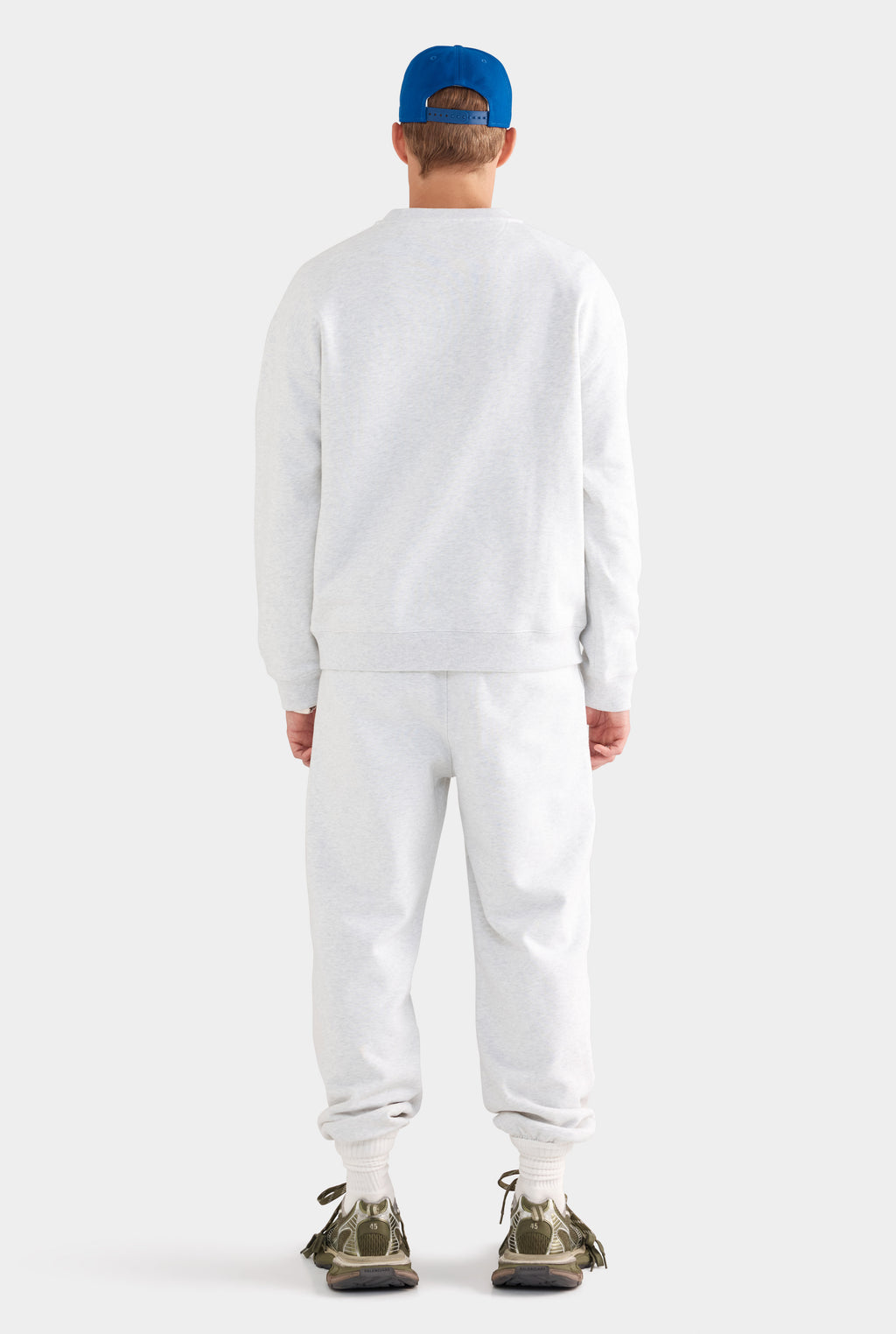 Fleece Track Crewneck - Light Grey Marl