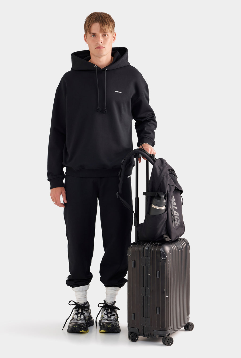 Fleece Track Hoodie - Black