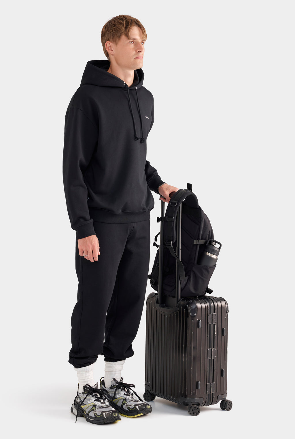 Fleece Track Hoodie - Black