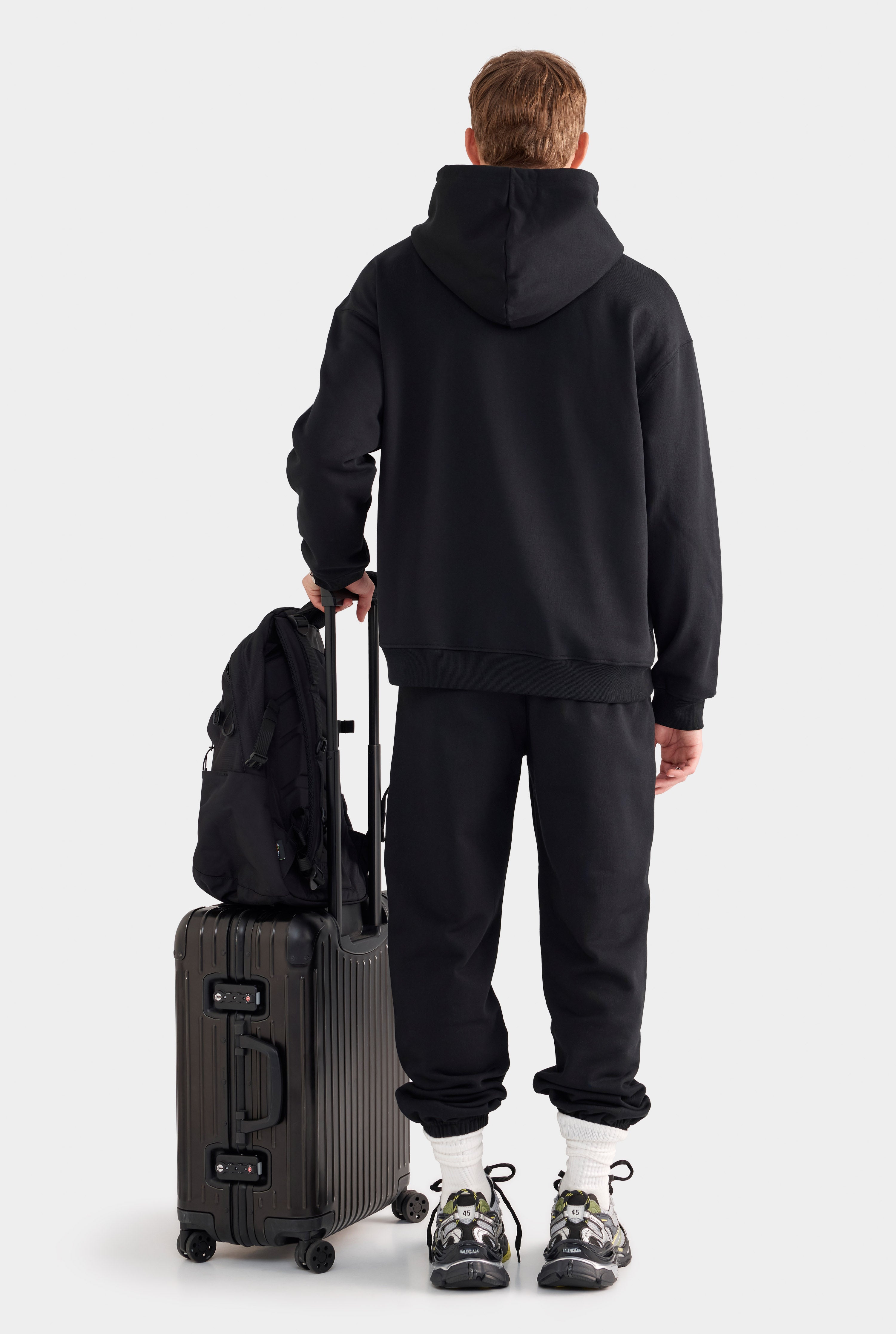 Mens Fleece Track Hoodie in Black | Venroy – VENROY
