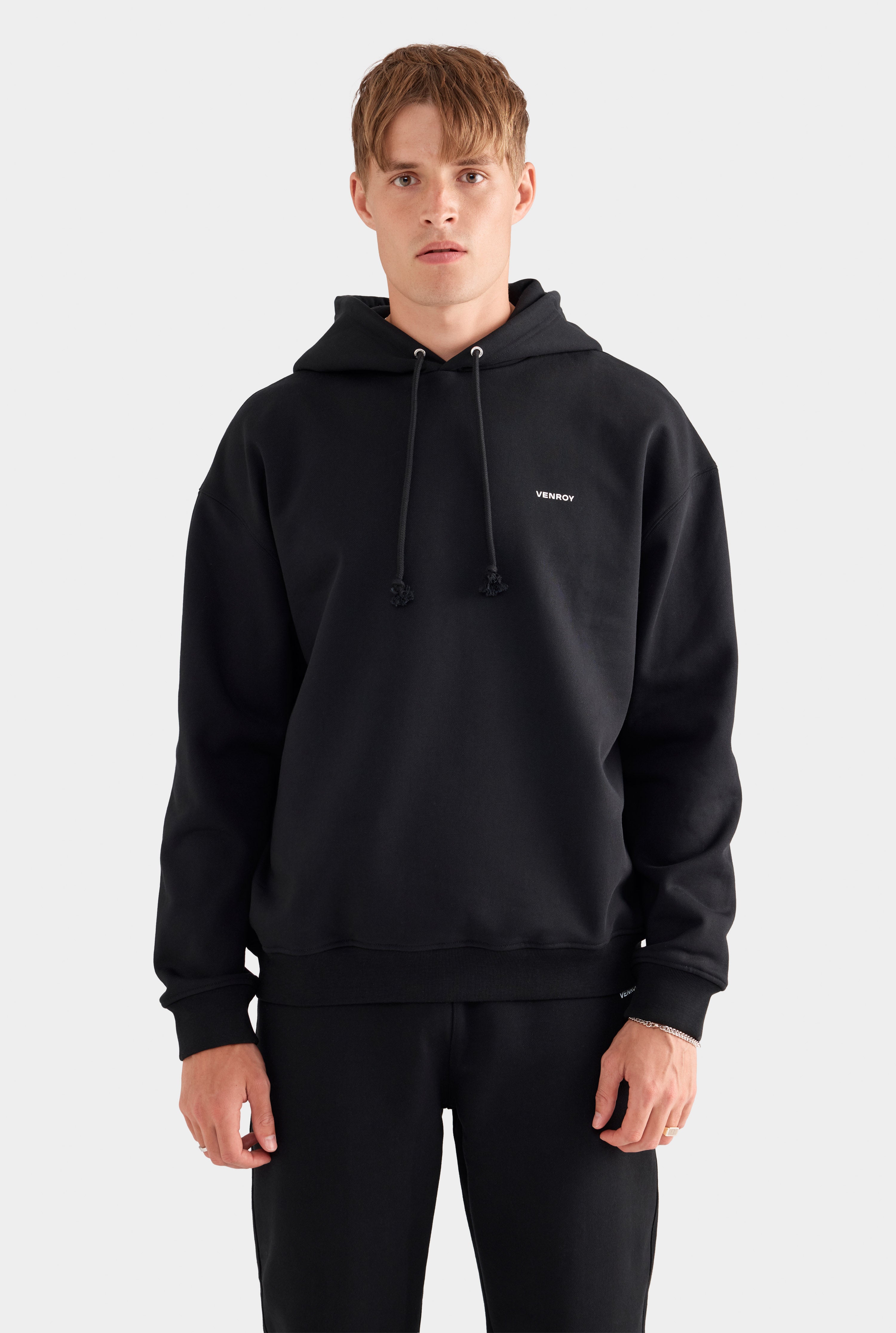 Fleece Track Hoodie - Black