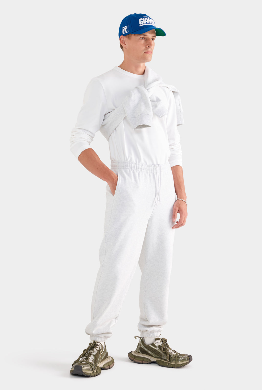 Fleece Track Pant - Light Grey Marl