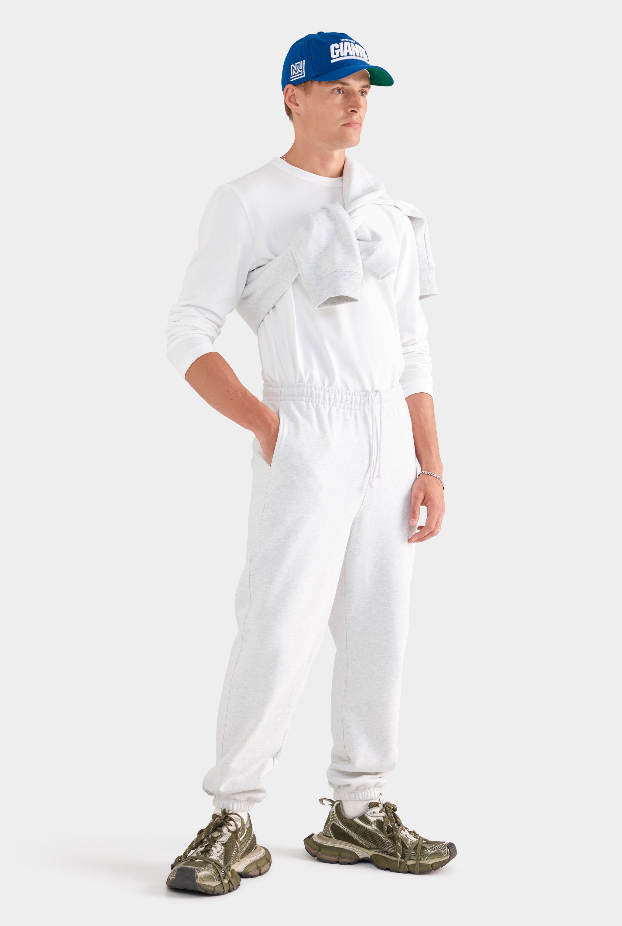 Fleece Track Pant - Light Grey Marl