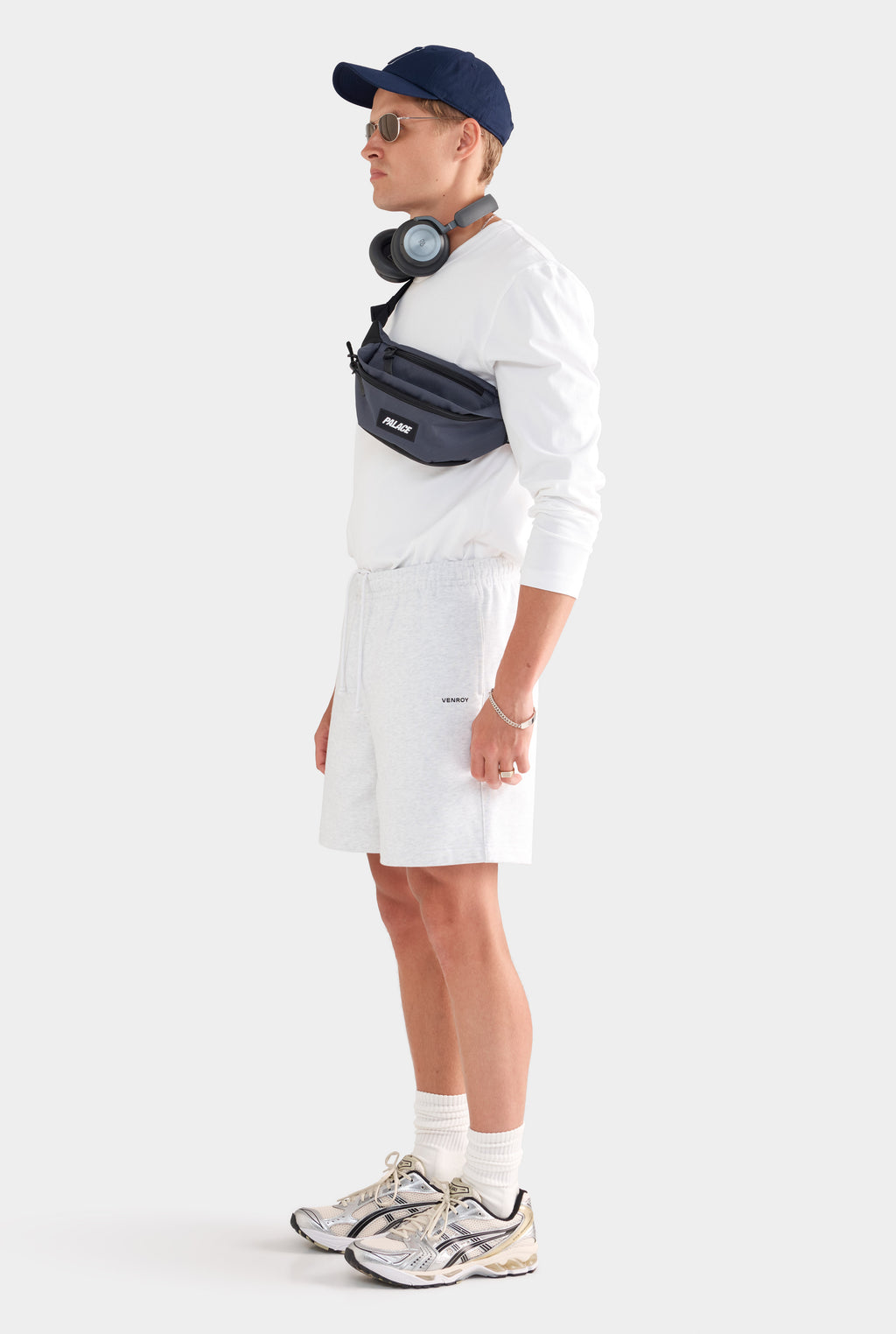 Fleece Track Shorts - Light Grey Marl