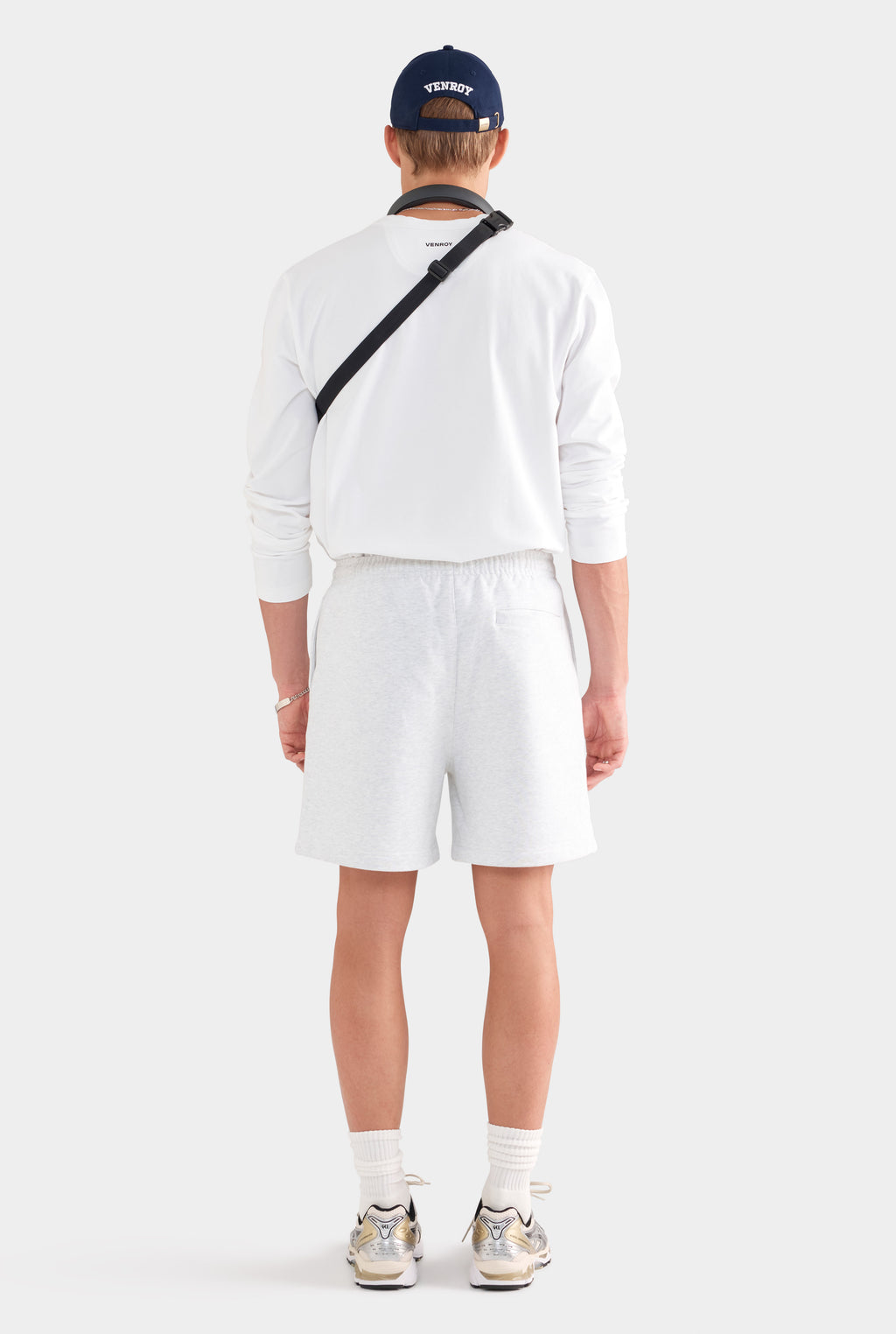 Fleece Track Shorts - Light Grey Marl