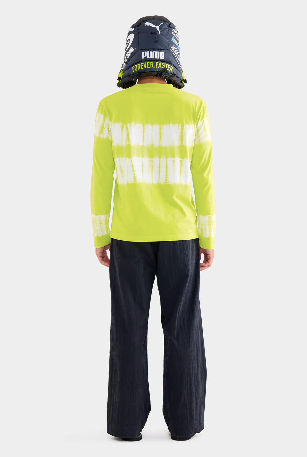Long Sleeve Tie Dye T Shirt - Chartreuse Tie Dye