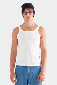 Lightweight Slim Fit Tank - White